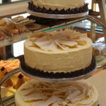 Sacher torte with rustic white chocolate flakes