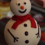 White Chocolate Snowman with Marzipan Scarf
