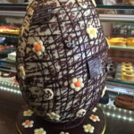 Extra large Chocolate-Spun Egg with flowers.
