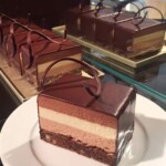 Three layers of white, milk and dark chocolate mousse, on a chcolate brownie base- and its gluten free!!!!