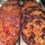 Classic Flaked Almond Florentine with cherries. In both milk or dark chocolate.